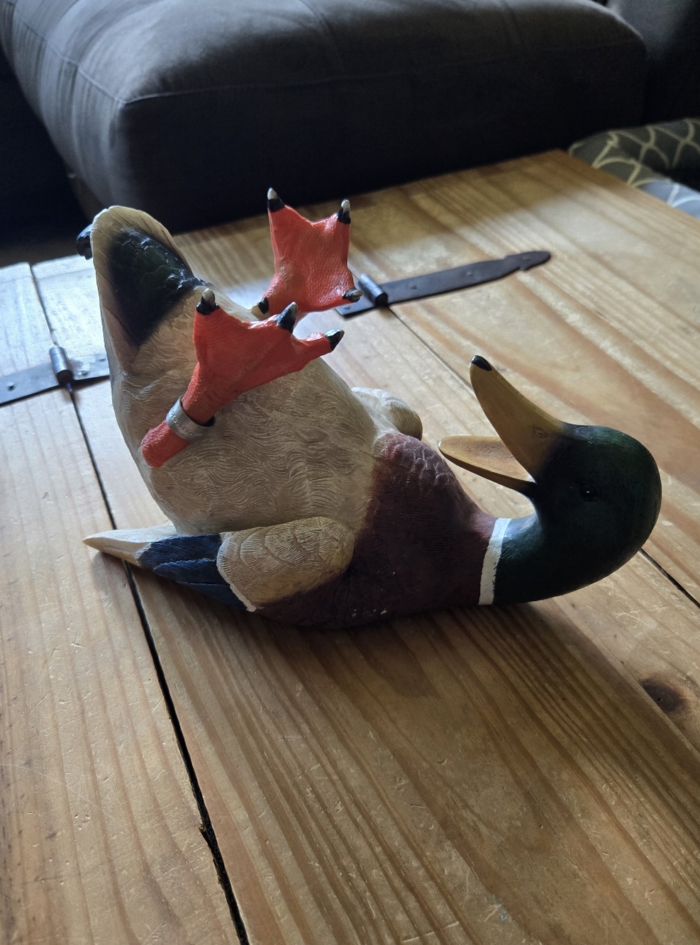 Rivers Edge Mallard Duck Wine Bottle Holder Decor, Resin